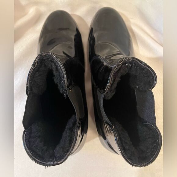 🔥Rare‎ Palmroth Chelsea black Patent Lambs wool ankle boots, size 41 - Picture 8 of 12